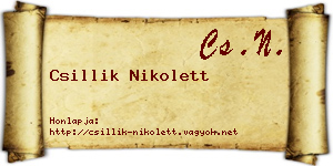 Csillik Nikolett névjegykártya