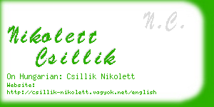 nikolett csillik business card